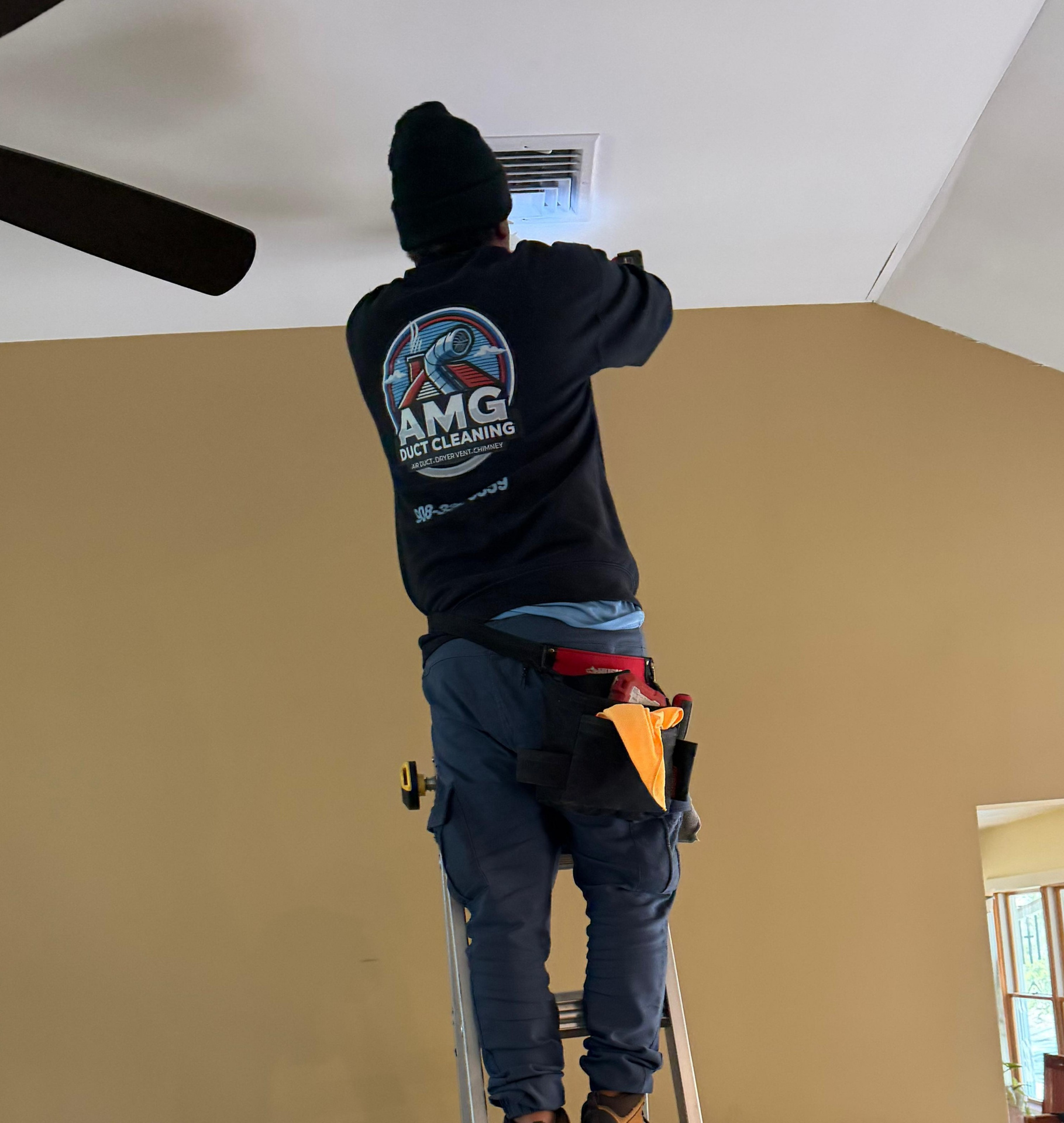 Professional air duct cleaning in a New Jersey home